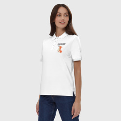 Женское поло хлопок Позитивная лиса оптимист - фото 2