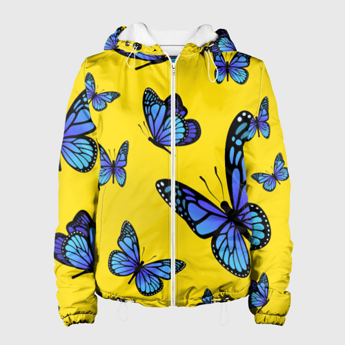 Женская куртка 3D Бабочки, цвет белый