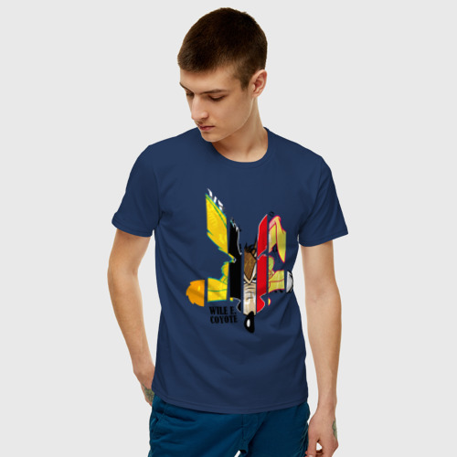 Мужская футболка хлопок Wile E. Coyote, цвет темно-синий - фото 3