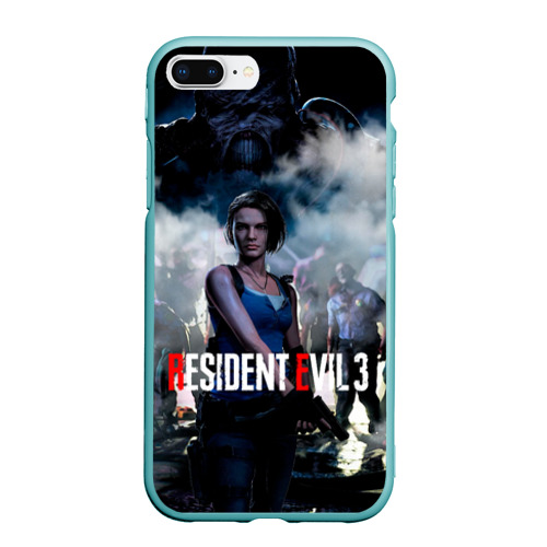 Чехол для iPhone 7Plus/8 Plus матовый Resident evil 3, цвет мятный