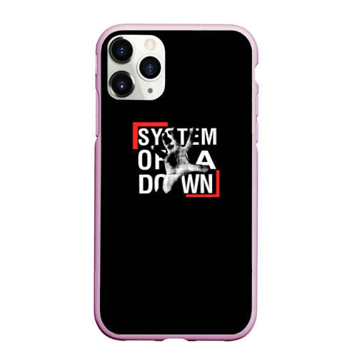 Чехол для iPhone 11 Pro Max матовый System of a Down, цвет розовый