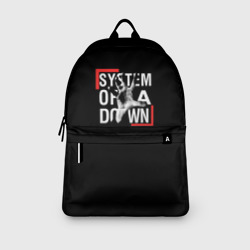 Рюкзак с принтом System of a Down для любого человека, вид спереди №3. Цвет основы: белый