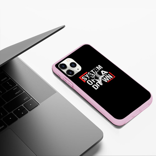 Чехол для iPhone 11 Pro Max матовый System of a Down, цвет розовый - фото 5