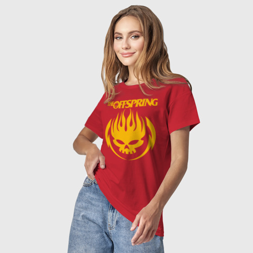 Светящаяся женская футболка с принтом The Offspring, фото на моделе #1