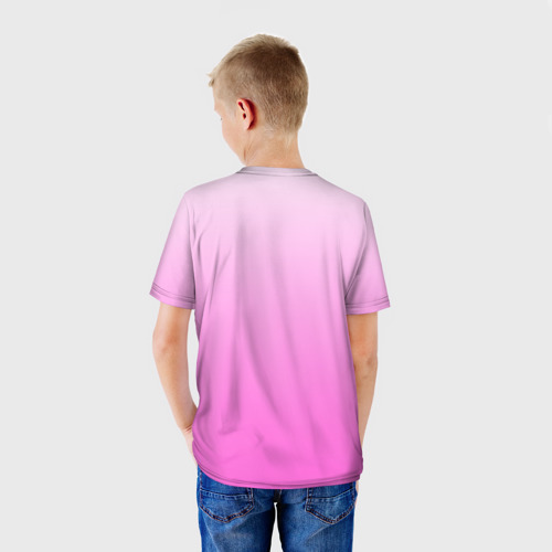 Детская футболка 3D Розовая лапка с подушечками, цвет 3D печать - фото 4