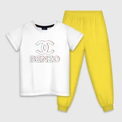 Детская пижама с белой футболкой BBT benzo gang