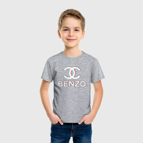 Детская футболка хлопок с принтом BBT BENZO GANG, фото на моделе #1