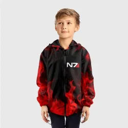 Детская ветровка 3D Mass Effect N7 red fire Масс эффект Н7 огонь - фото 2