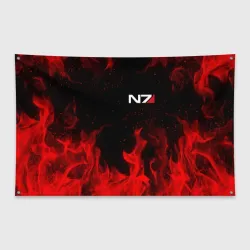 Флаг-баннер Mass Effect N7 red fire Масс эффект Н7 огонь