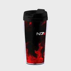 Термокружка-непроливайка Mass Effect N7 red fire Масс эффект Н7 огонь