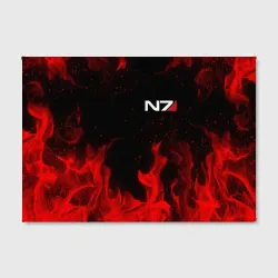 Холст прямоугольный Mass Effect N7 red fire Масс эффект Н7 огонь - фото 2