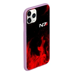 Чехол для iPhone 11 Pro Max матовый Mass Effect N7 red fire Масс эффект Н7 огонь - фото 2