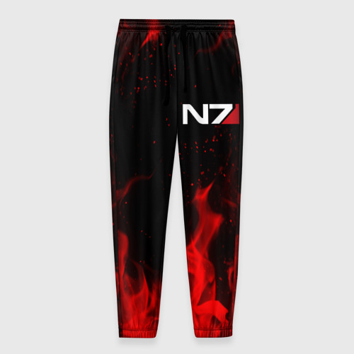 Мужские брюки 3D с принтом MASS EFFECT N7 RED FIRE / МАСС ЭФФЕКТ Н7 ОГОНЬ, вид спереди #2