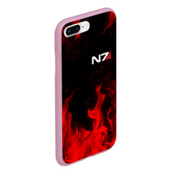 Чехол для iPhone 7Plus/8 Plus матовый Mass Effect N7 red fire Масс эффект Н7 огонь - фото 2