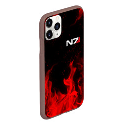 Чехол для iPhone 11 Pro Max матовый Mass Effect N7 red fire Масс эффект Н7 огонь - фото 2