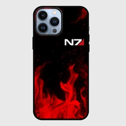 Чехол для iPhone 13 Pro Max Mass Effect N7 red fire Масс эффект Н7 огонь