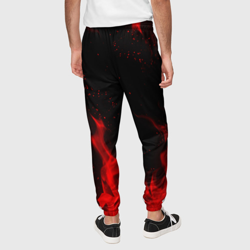 Мужские брюки 3D с принтом MASS EFFECT N7 RED FIRE / МАСС ЭФФЕКТ Н7 ОГОНЬ, вид сзади #2