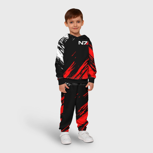 Детский костюм с толстовкой 3D Mass Effect N7, цвет черный - фото 3