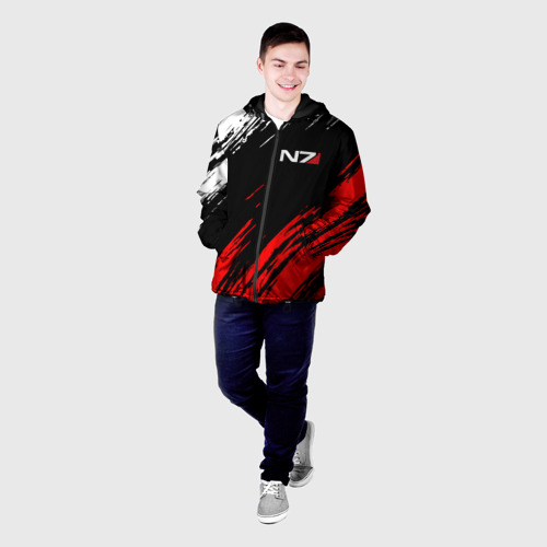 Мужская куртка 3D с принтом Mass Effect N7, фото на моделе #1