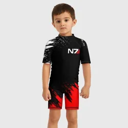 Детский купальный костюм 3D Mass Effect N7 Масс эффект Н7 брызги красок - фото 2