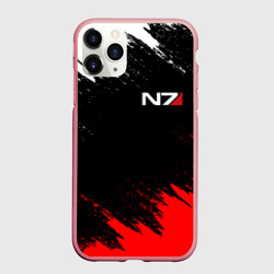 Чехол для iPhone 11 Pro Max матовый Mass Effect N7 Масс эффект Н7 брызги красок