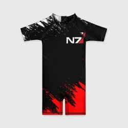 Детский купальный костюм 3D Mass Effect N7 Масс эффект Н7 брызги красок
