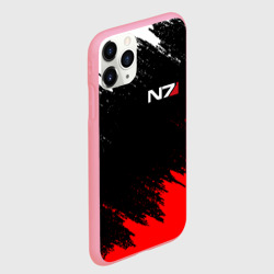 Чехол для iPhone 11 Pro Max матовый Mass Effect N7 Масс эффект Н7 брызги красок - фото 2