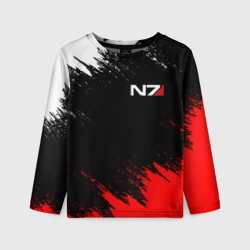 Детский лонгслив 3D Mass Effect N7 Масс эффект Н7 брызги красок