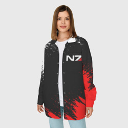 Женская рубашка oversize 3D Mass Effect N7 Масс эффект Н7 брызги красок - фото 2