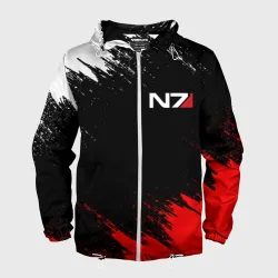 Мужская ветровка 3D Mass Effect N7 Масс эффект Н7 брызги красок