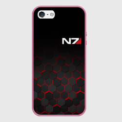 Чехол для iPhone 5/5S матовый Mass Effect N7 Масс эффект Н7
