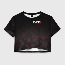 Женская футболка Crop-top 3D Mass Effect N7 Масс эффект Н7