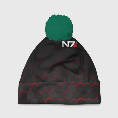 Шапка 3D c помпоном Mass Effect N7 Масс эффект Н7