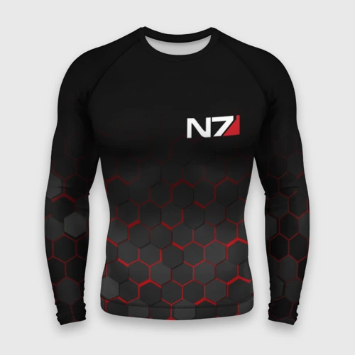 Мужской рашгард 3D Mass Effect N7 Масс эффект Н7