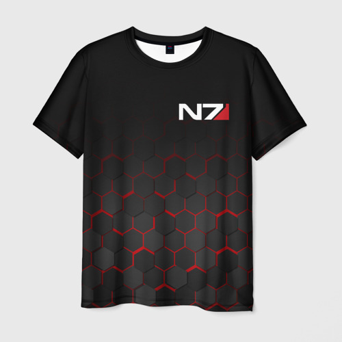 Мужская футболка с принтом Mass Effect N7 Масс эффект Н7, вид спереди №1