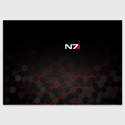 Поздравительная открытка Mass Effect N7 Масс эффект Н7, цвет белый