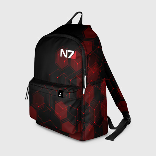 Рюкзак с принтом Mass Effect N7, вид спереди №1