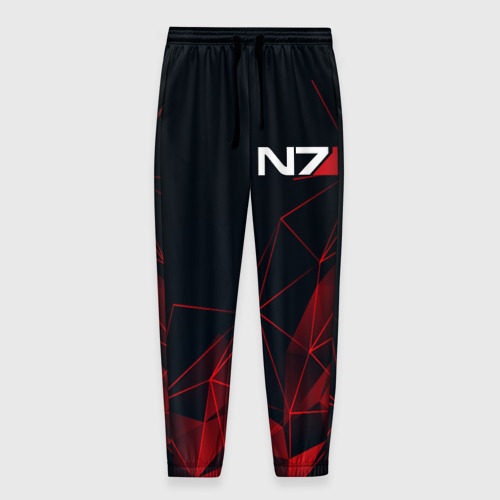 Мужские брюки с принтом Mass Effect N7, вид спереди №1