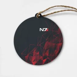 Деревянная игрушка круг Mass Effect N7