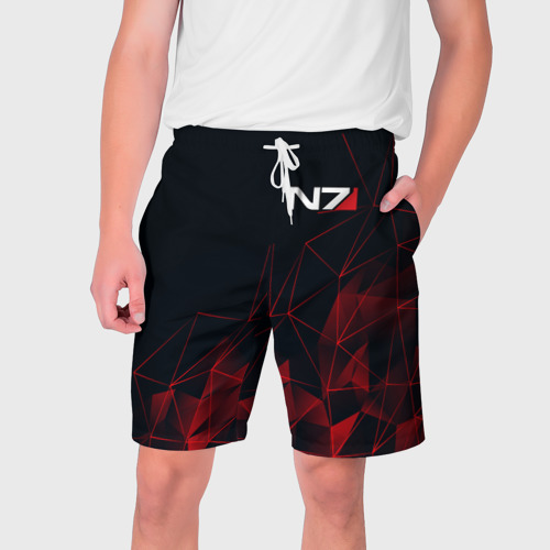 Мужские шорты 3D с принтом MASS EFFECT N7, вид спереди #2