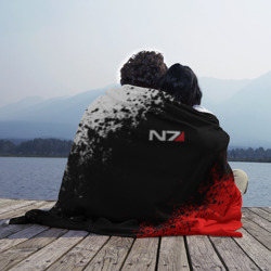 Плед с принтом Mass Effect N7 для любого человека, вид спереди №3. Цвет основы: 3d (велсофт)