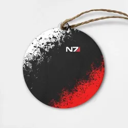 Деревянная игрушка круг Mass Effect N7