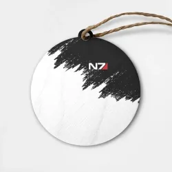 Деревянная игрушка круг Mass Effect N7