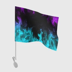 Флаг для автомобиля Неоновый огонь neon fire