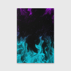 Обложка для паспорта матовая кожа Неоновый огонь neon fire