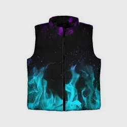 Детский жилет утепленный 3D Неоновый огонь neon fire