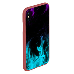 Чехол для iPhone XS Max матовый Неоновый огонь neon fire - фото 2