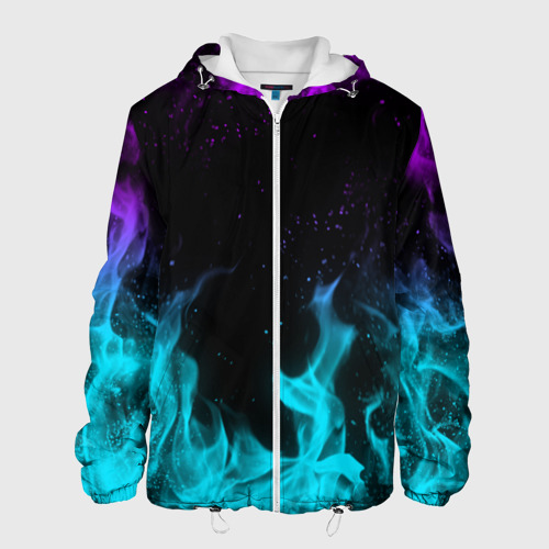 Мужская куртка 3D Неоновый огонь neon fire, цвет 3D печать