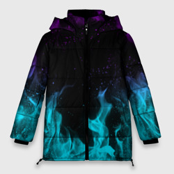 Женская зимняя куртка Oversize Неоновый огонь neon fire