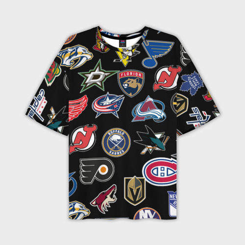 Мужская футболка oversize 3D NHL pattern, цвет 3D печать